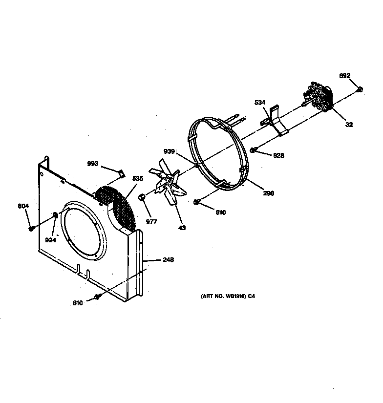 GE JCKP18WA1WW fan assembly diagram