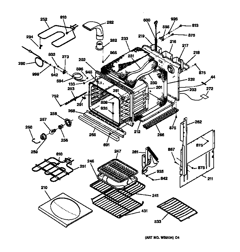 GE JCKP18WA2WW body parts diagram