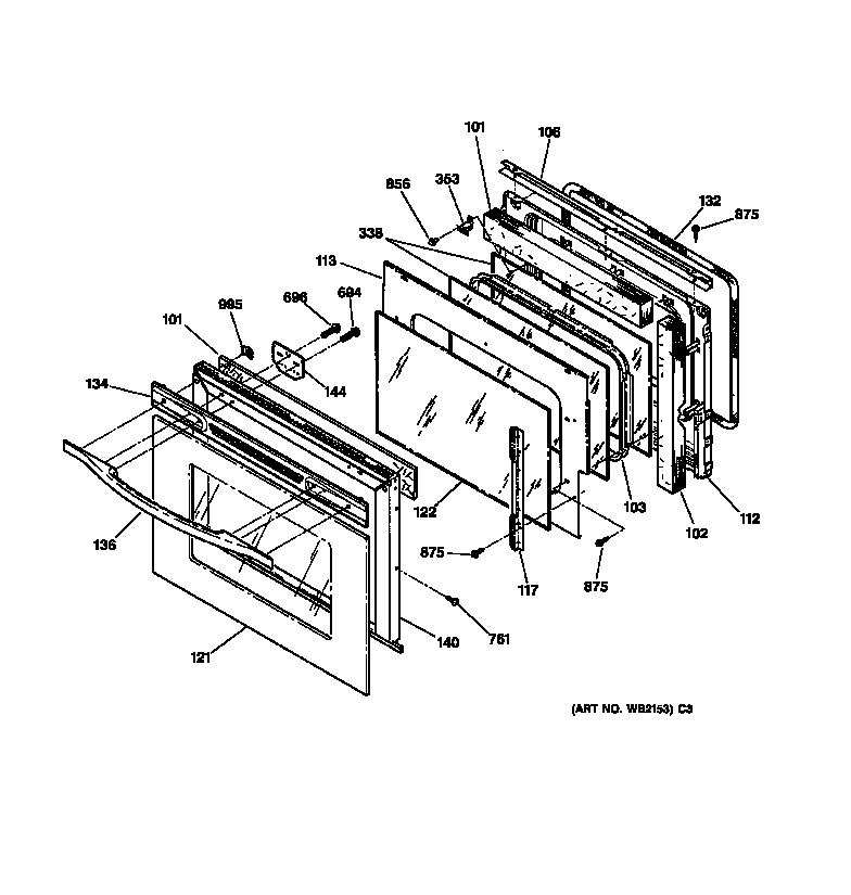 GE JCKP18WA2WW door diagram