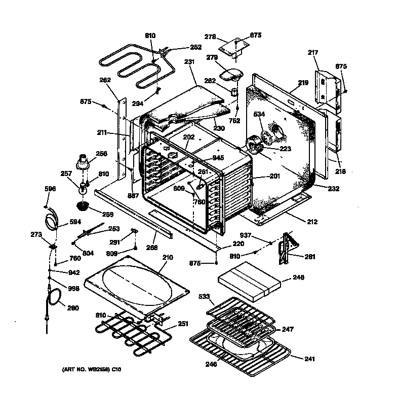 GE JCT910SA1SS body parts diagram