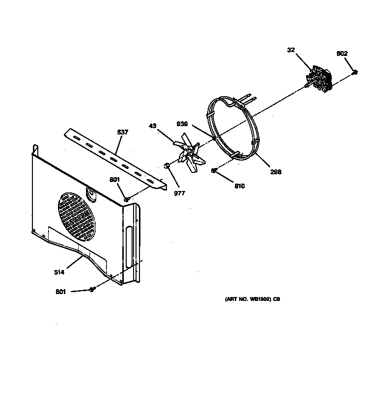 GE JCT910SA1SS fan diagram
