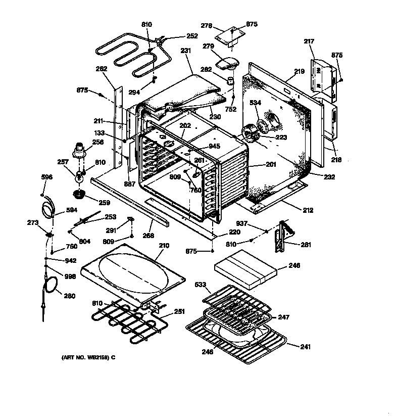 GE JCT910SA2SS body parts diagram