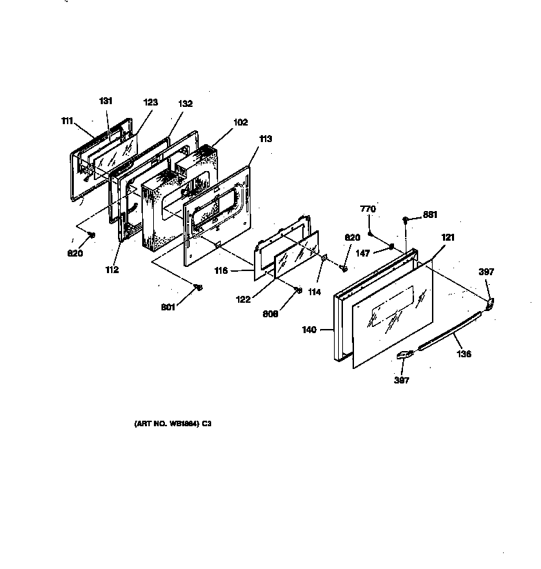 GE JSP34AV1AA door diagram
