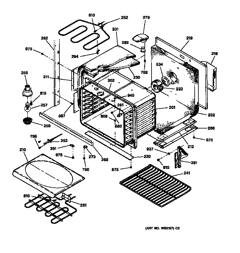 GE JT950SA1SS lower body diagram