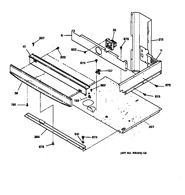 GE JT950SA1SS center spacer diagram