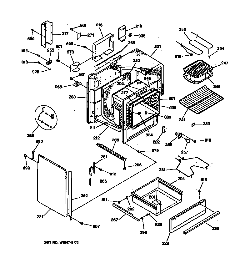 GE JSS26GV2BG body parts diagram