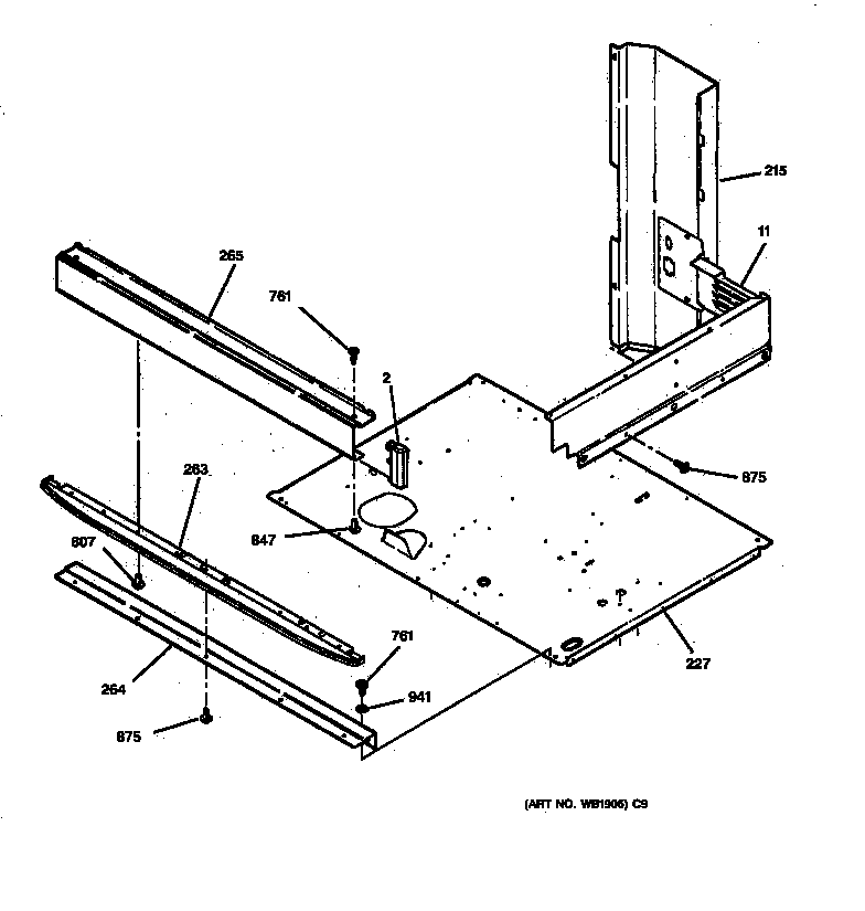 GE JTP27WW1WW spacer diagram