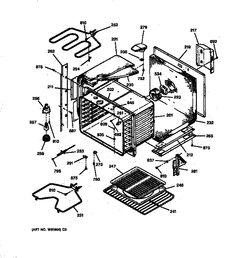 GE JTP27WW2WW upper body diagram