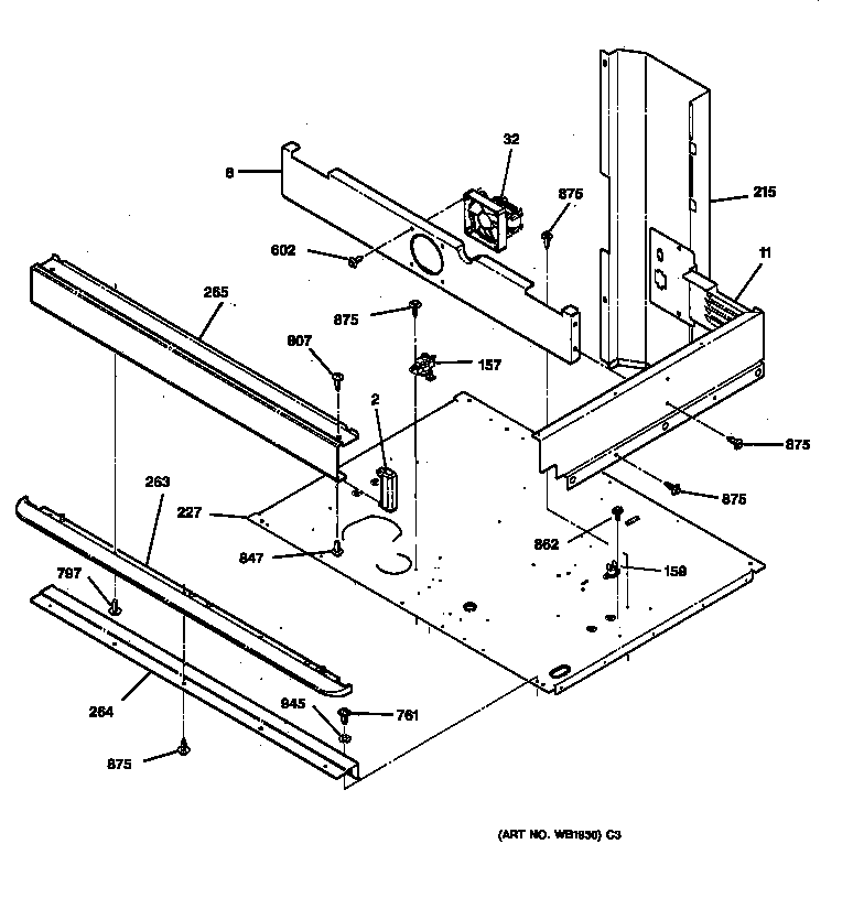 GE JTP44GV2BB spacer diagram