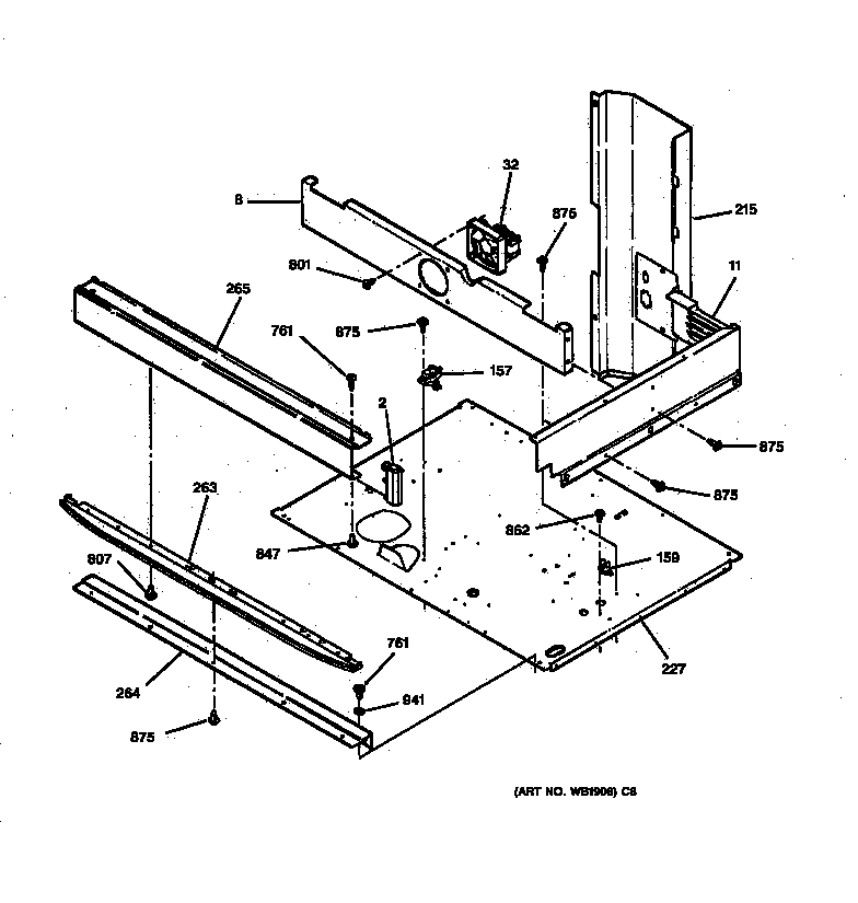 GE JTP45BW1BB spacer diagram