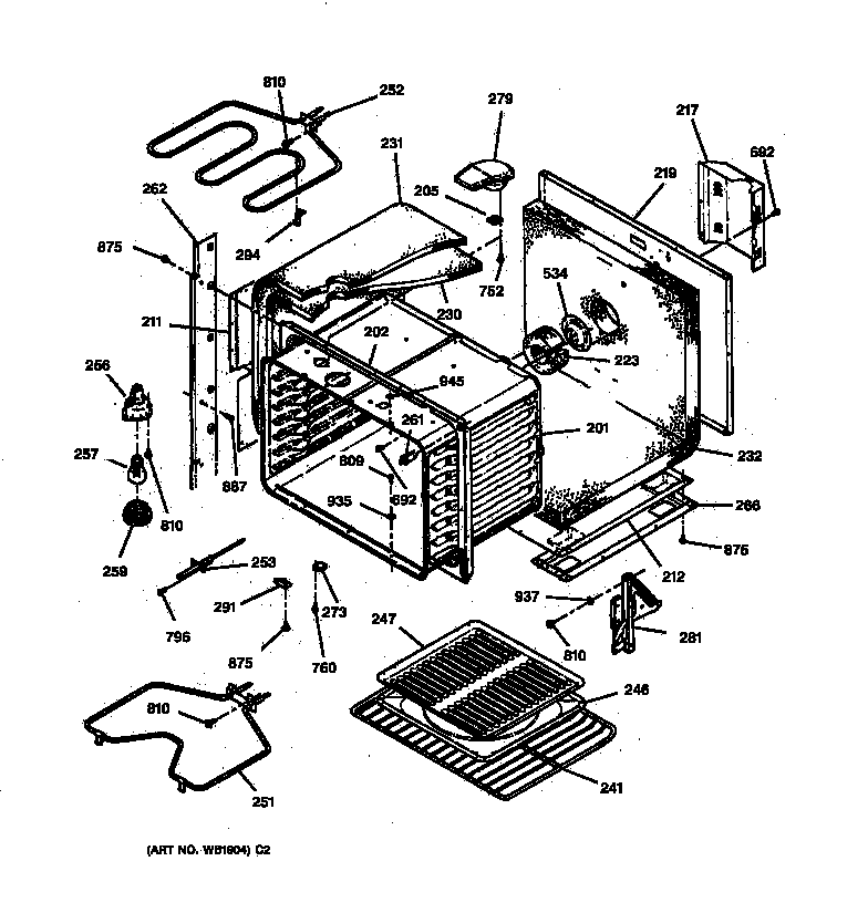 GE JTP45BW2BB upper body diagram