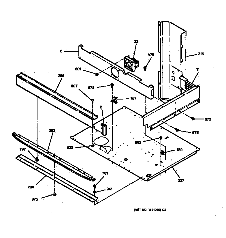 GE JTP45BW2BB spacer diagram