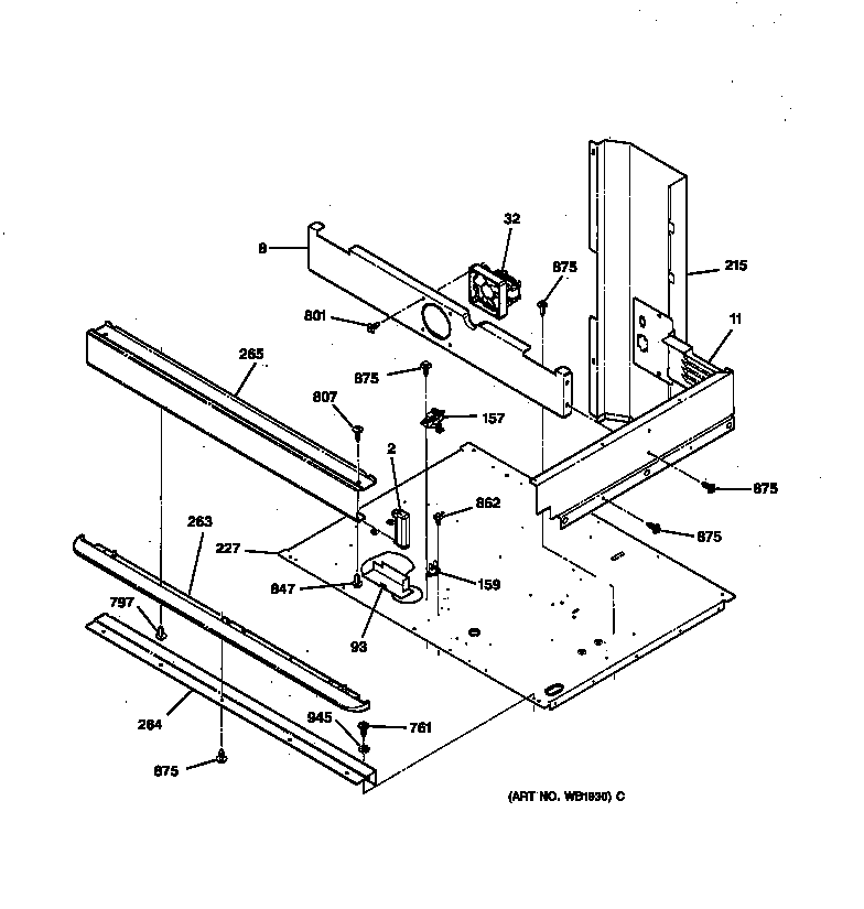 GE JTP45WV1WW spacer diagram