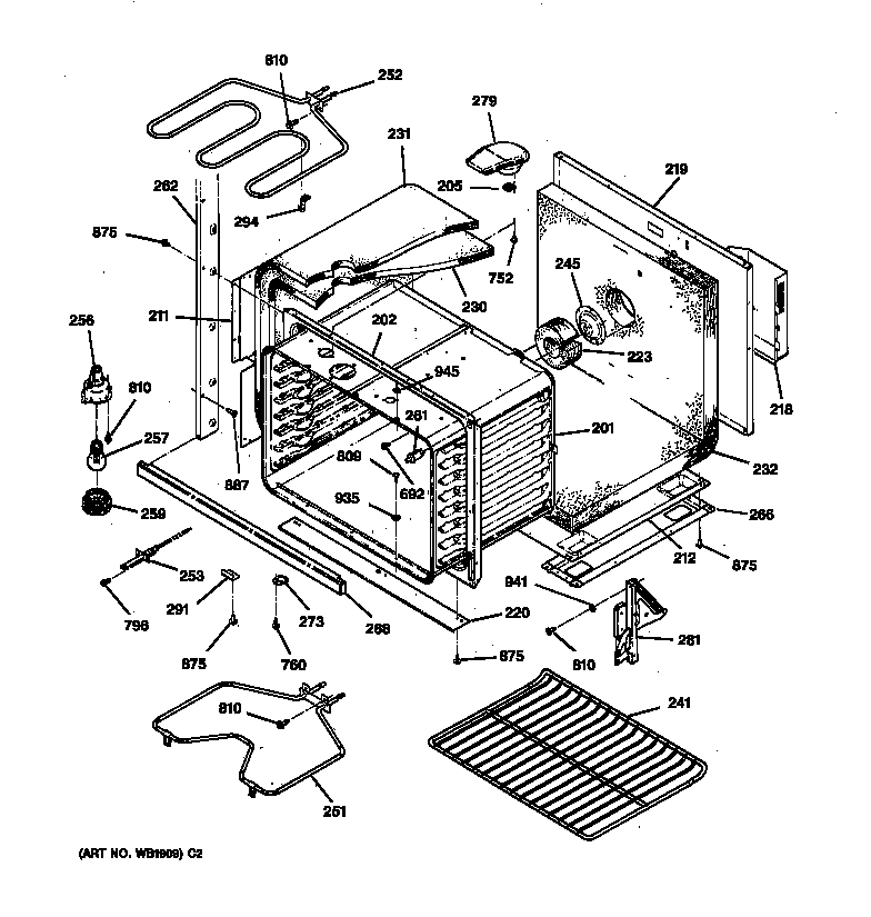 GE JTP45WV1WW lower body parts diagram