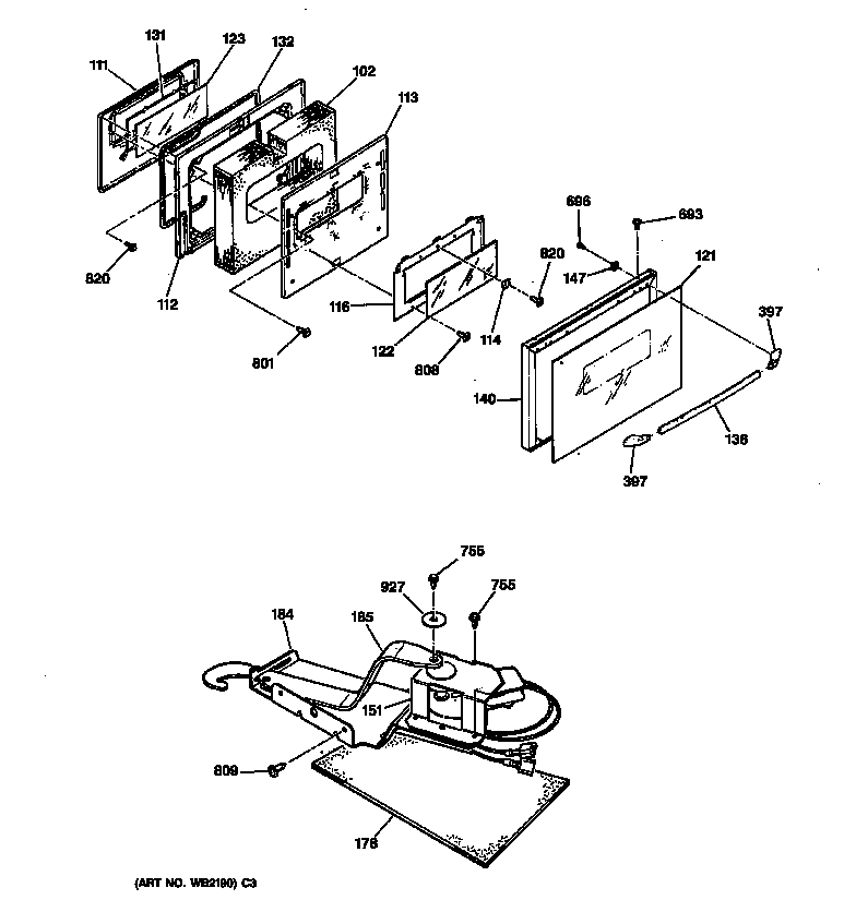 GE JSP31WT1WW door & lock diagram