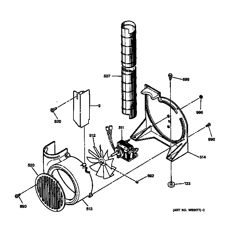 GE JSP31WT1WW blower diagram