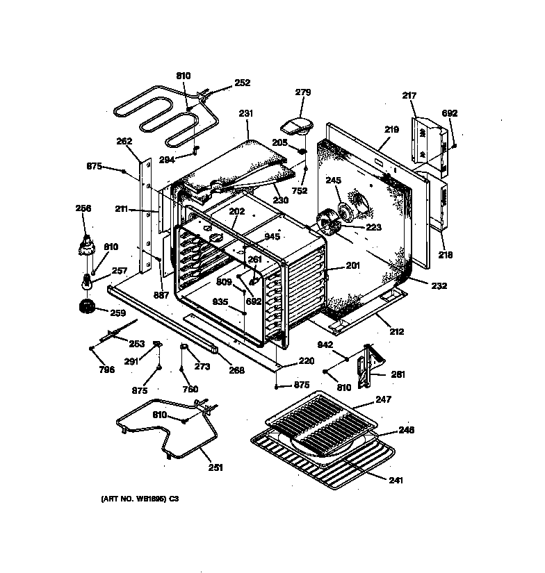 GE JTP13GT1BB body parts diagram