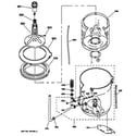 GE WSKP2060T2WB agitator, basket & tub parts diagram