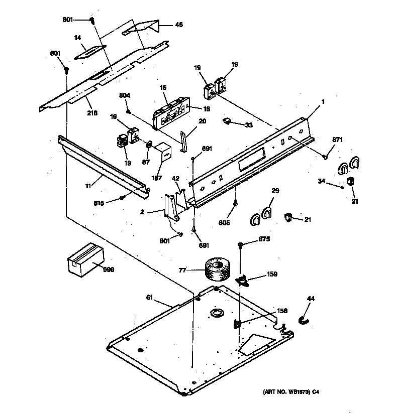 GE JSP40BW3BB control panel diagram