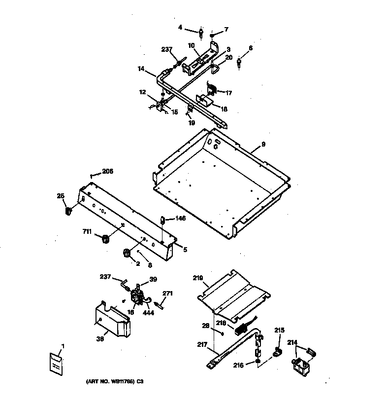Hotpoint RGB533WEA2WW gas & burner parts diagram