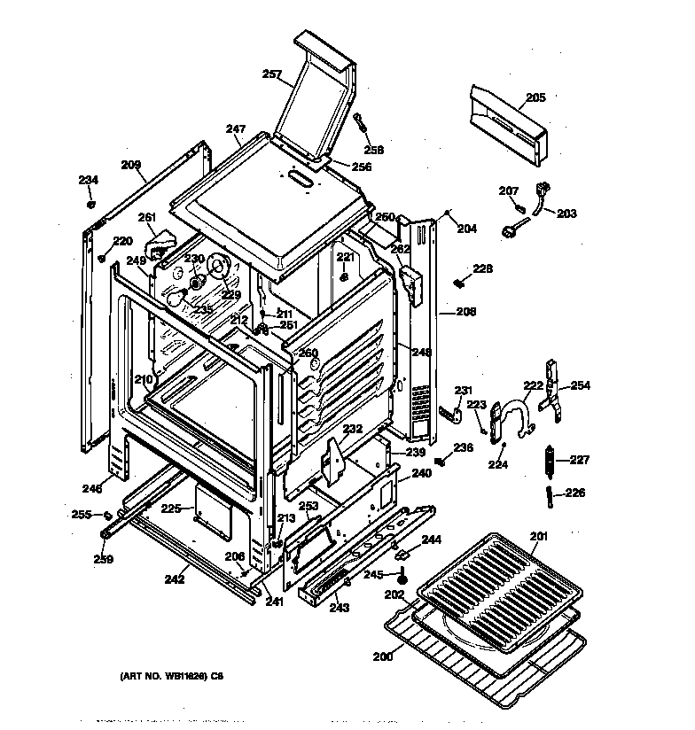 Hotpoint RGB533WEA2WW body parts diagram