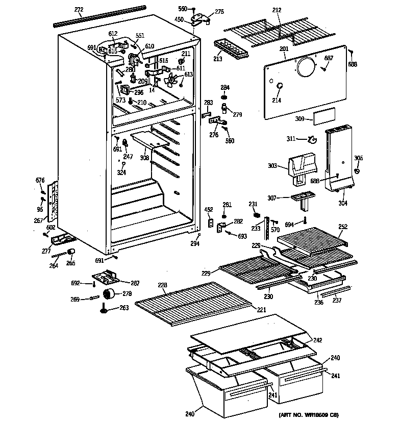Hotpoint CTZ16EACJRWW cabinet diagram