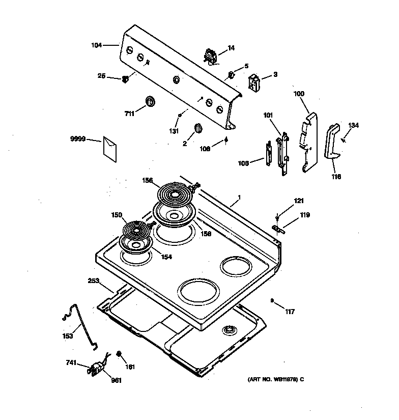 Kenmore 36262492000 control panel & cooktop diagram