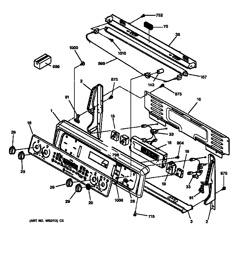 GE JB960WB2WW control panel diagram