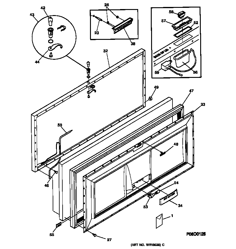 GE FCM20DADWH door diagram