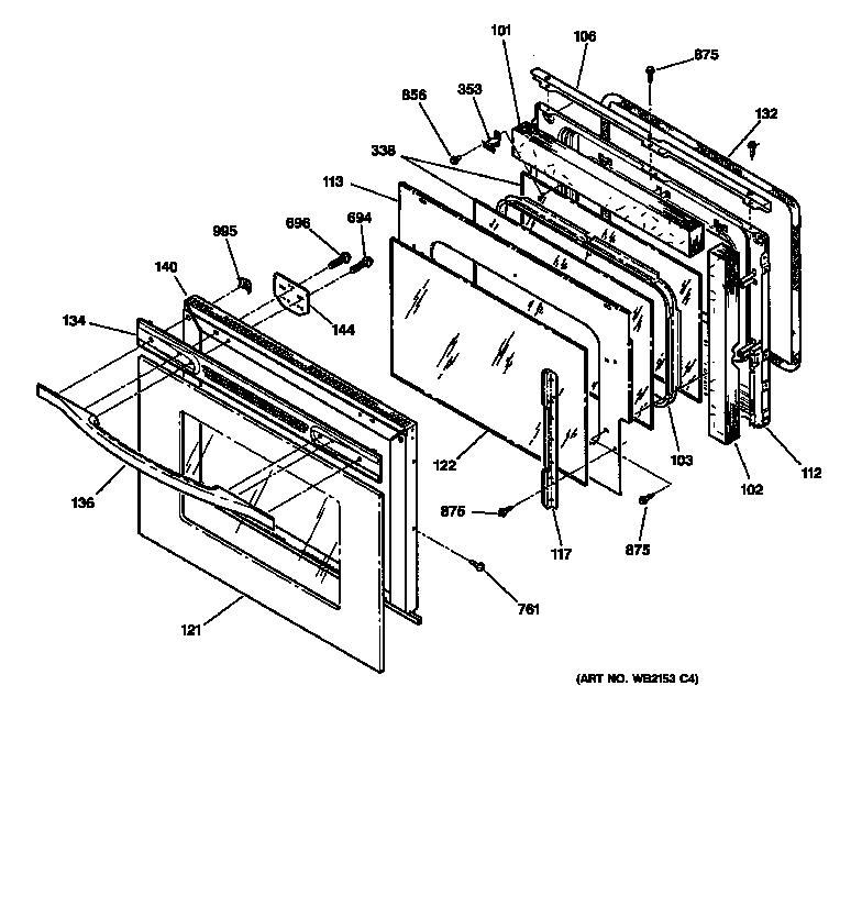 GE JKP18AA1AA door diagram