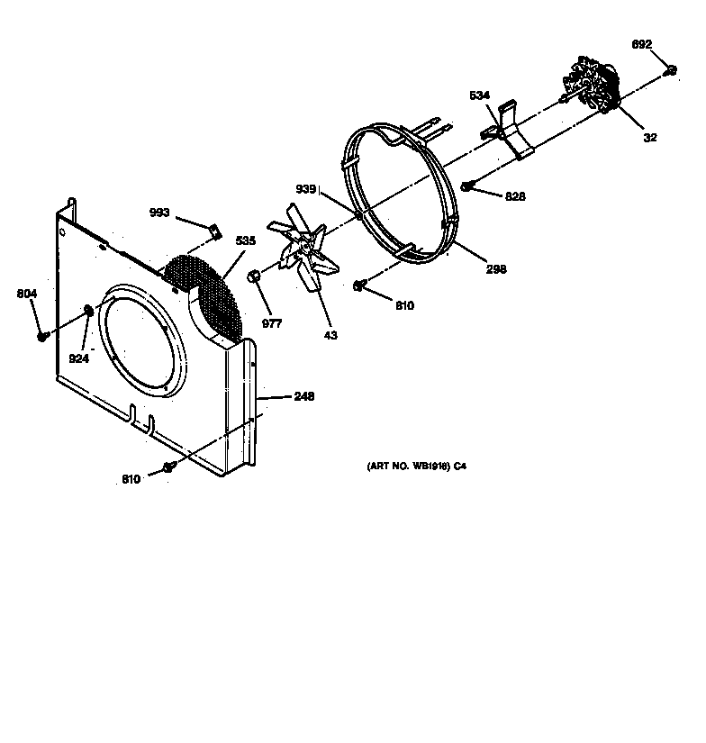 GE JKP18AA1AA fan assembly diagram