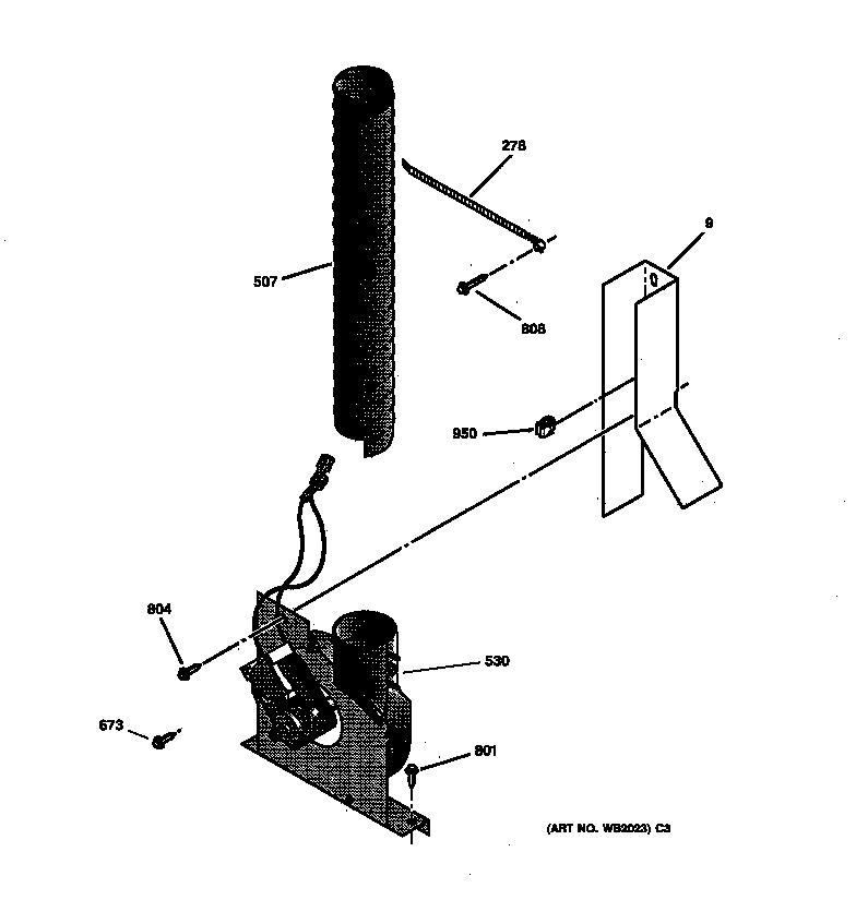 GE JSP26BW3WH blower diagram