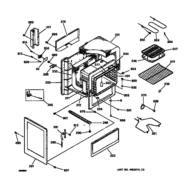 GE JBS02LY2WH body parts diagram