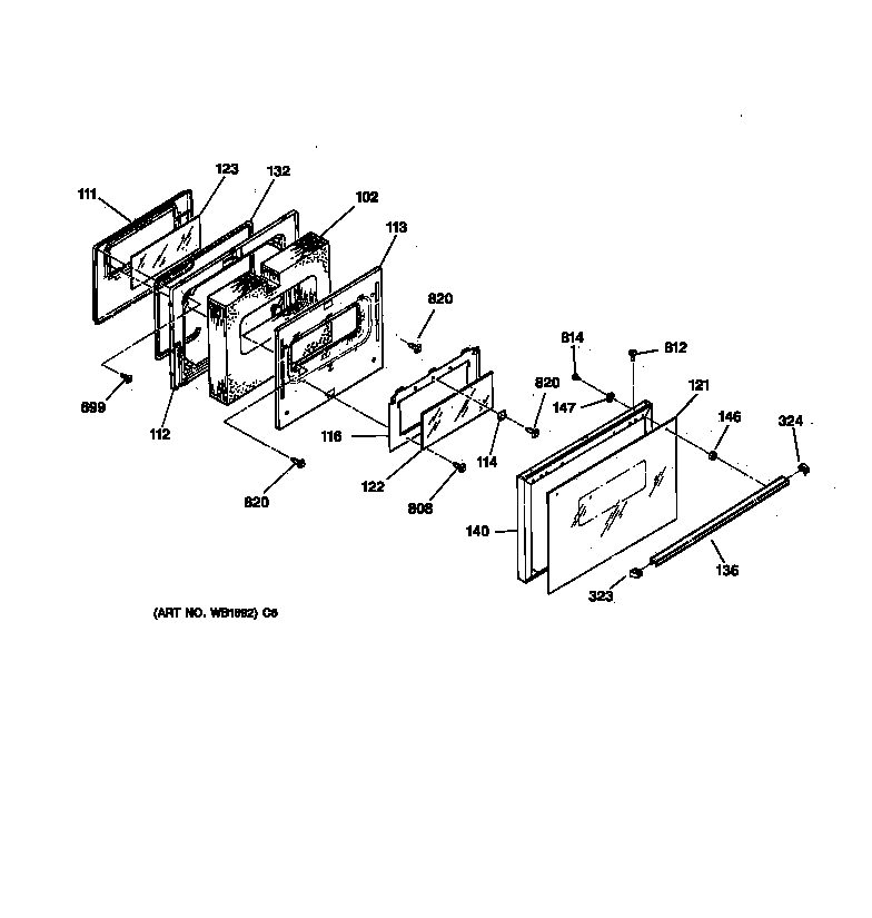GE JBP62BY1WH door diagram