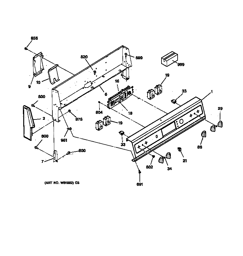 Hotpoint RB754GY3AD control panel diagram