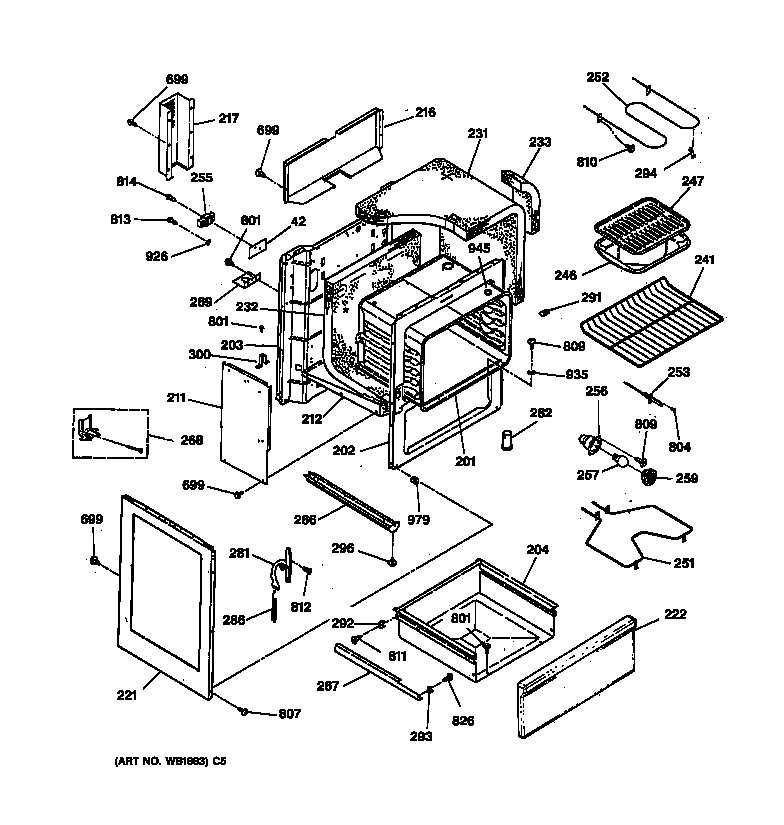 Hotpoint RB754GY3AD body parts diagram