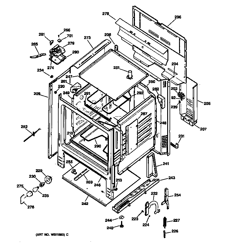 Hotpoint RB757BC1WH body parts diagram