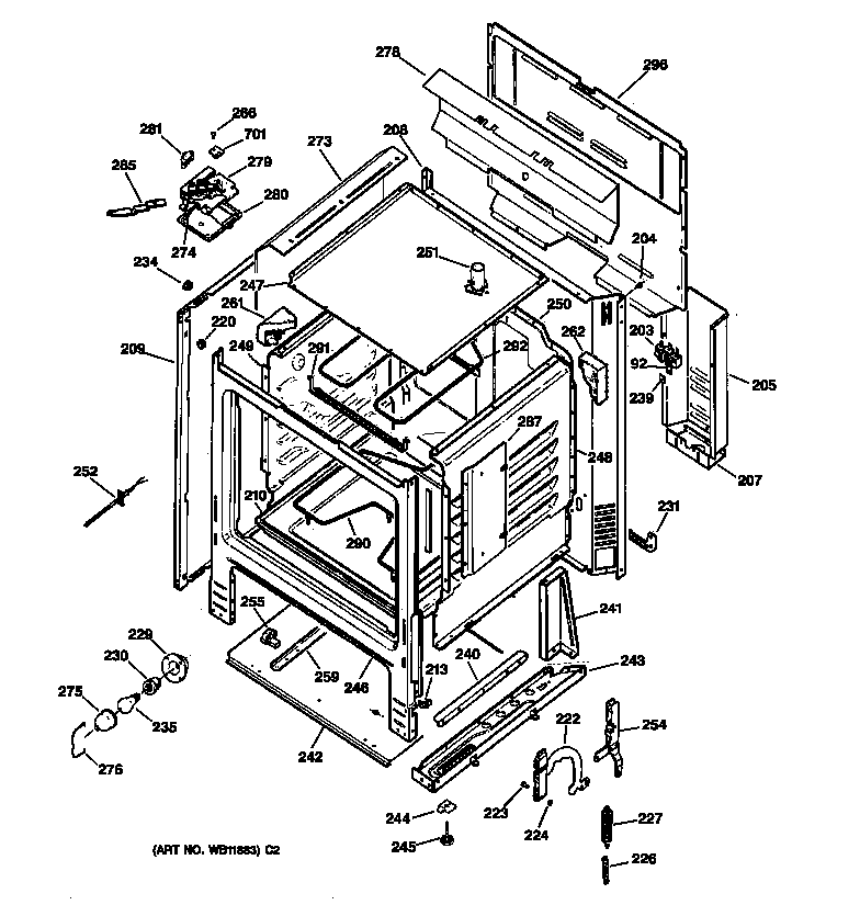 Hotpoint RB753BC1AD body parts diagram