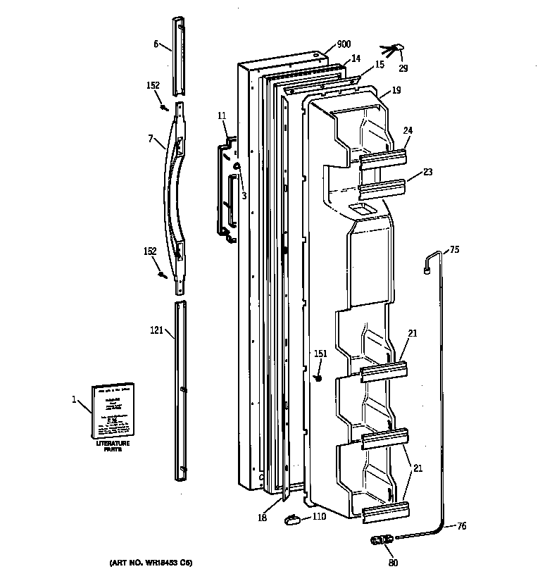 Kenmore 36358262897 freezer door diagram