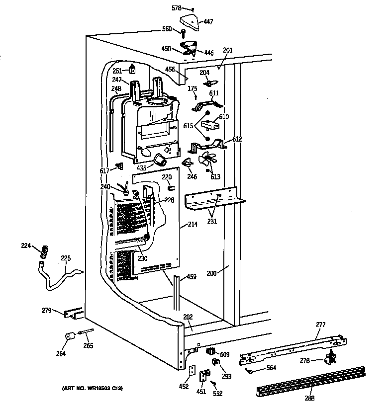 Kenmore 36348252897 freezer section diagram