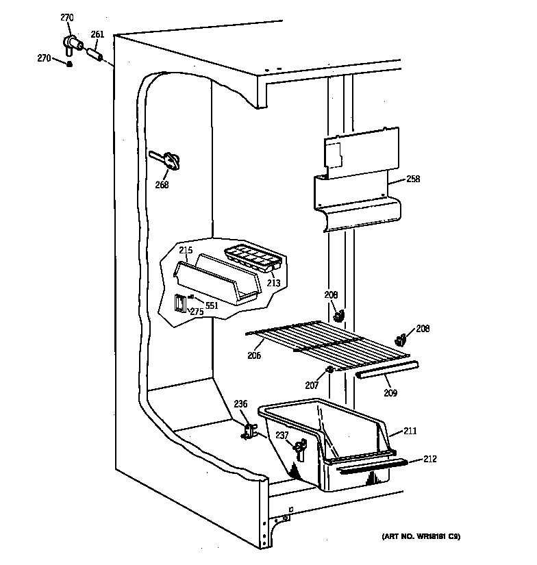 Kenmore 36348252897 freezer section diagram