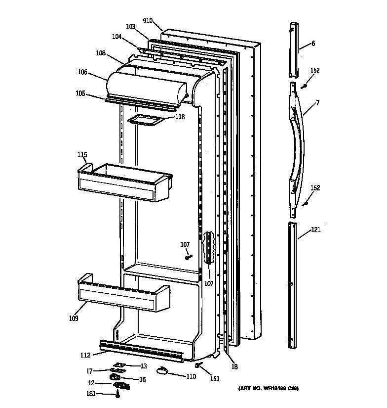 Kenmore 36359572997 fresh food door diagram