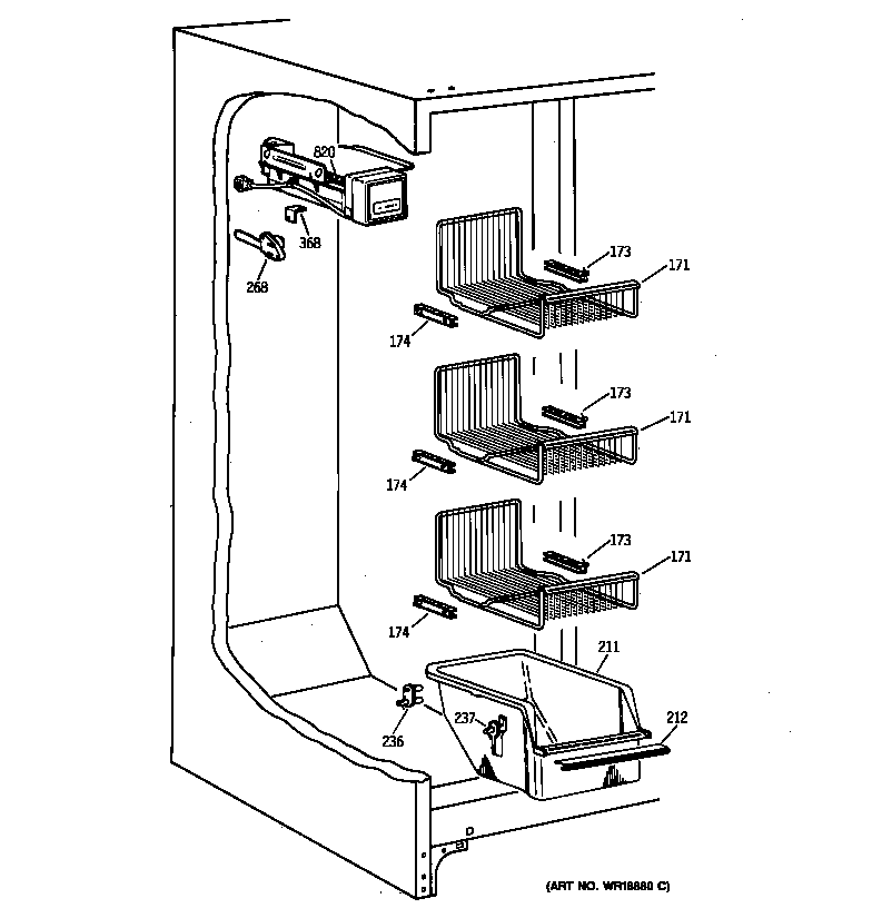 Kenmore 36359572997 freezer section diagram