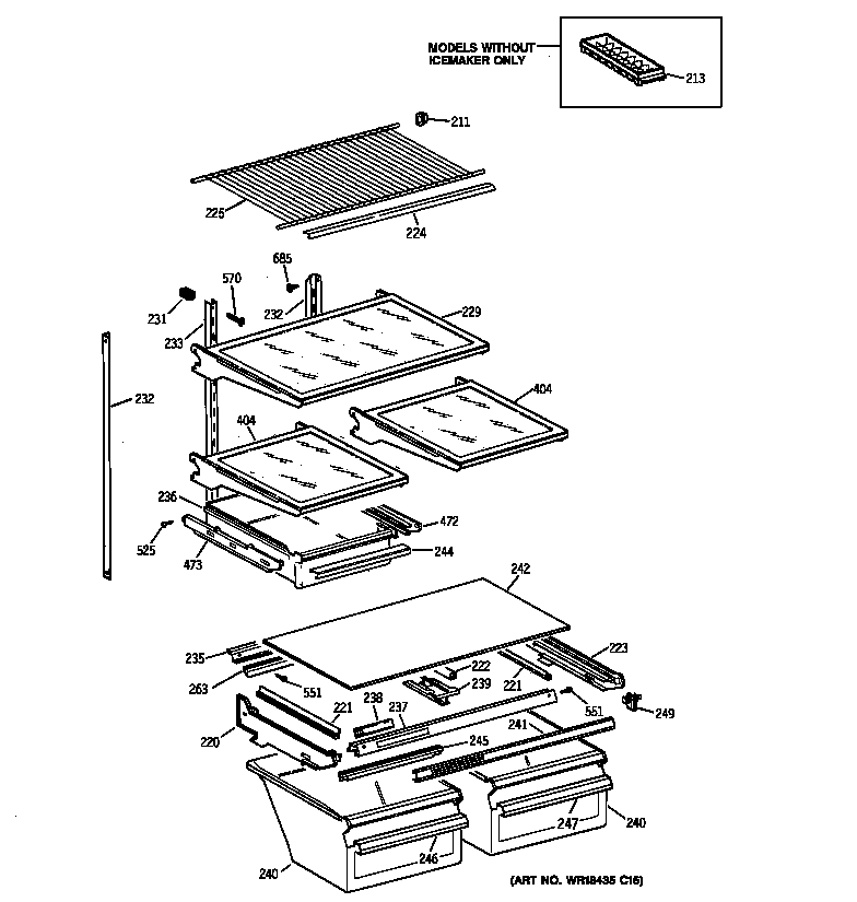 Kenmore 36360947000 shelf parts diagram