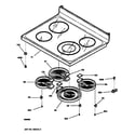 GE JBP85CB1CC cooktop diagram