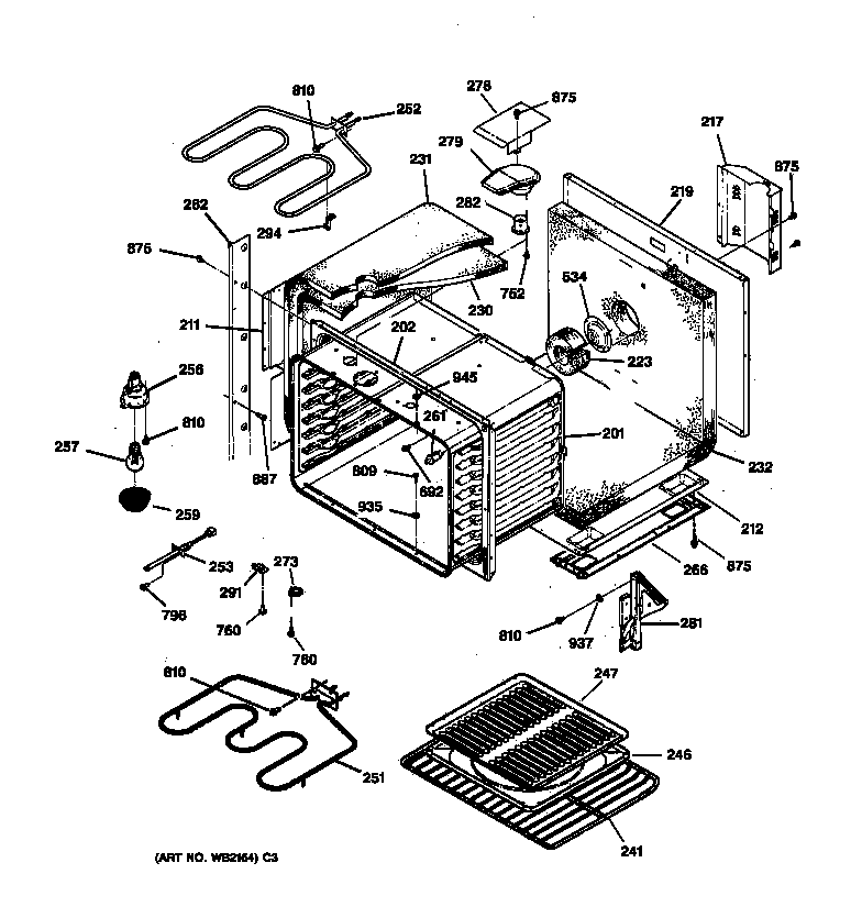 GE JTP27BA1BB upper body diagram