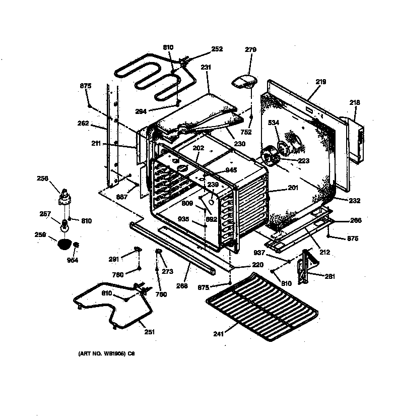GE JTP27BA1BB lower body diagram