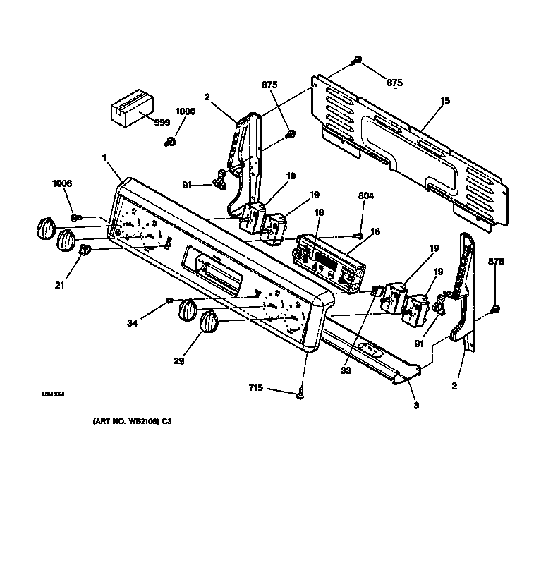 GE JBP48BB2BB control panel diagram
