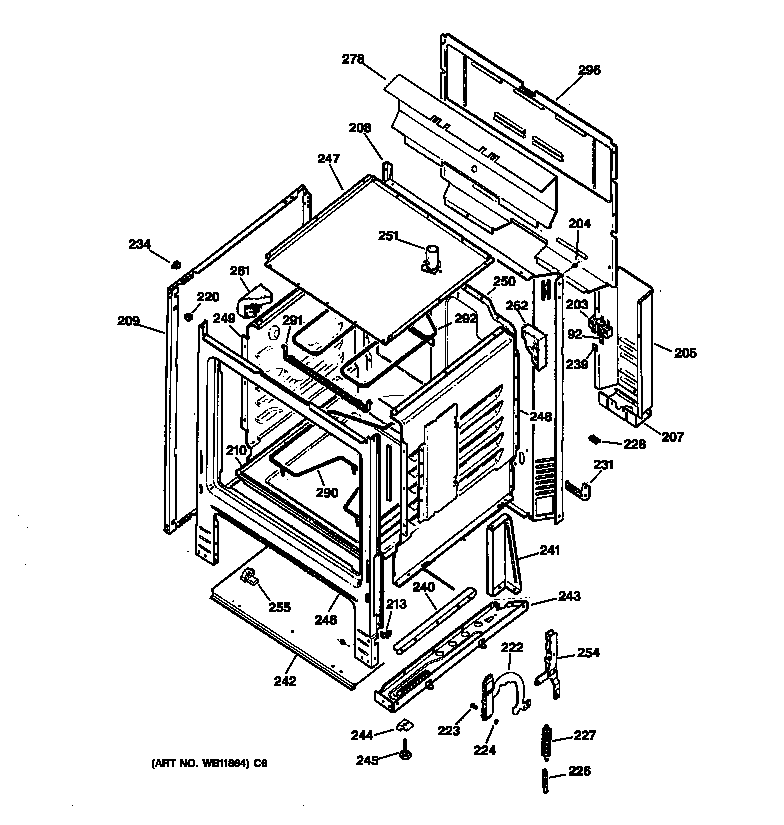 GE JBS03BC1AD body parts diagram