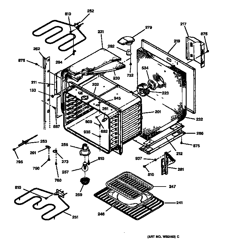 GE JTP45WA3WW upper body diagram